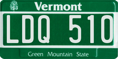 VT license plate LDQ510