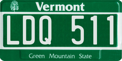 VT license plate LDQ511