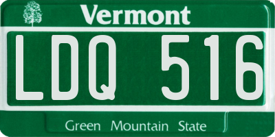 VT license plate LDQ516