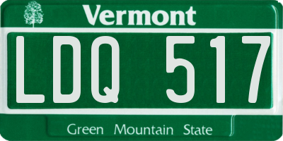 VT license plate LDQ517