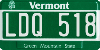 VT license plate LDQ518