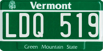 VT license plate LDQ519