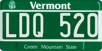 VT license plate LDQ520