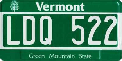 VT license plate LDQ522