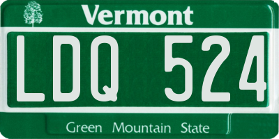 VT license plate LDQ524