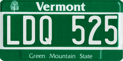 VT license plate LDQ525