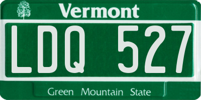 VT license plate LDQ527