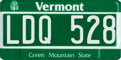 VT license plate LDQ528