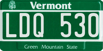 VT license plate LDQ530