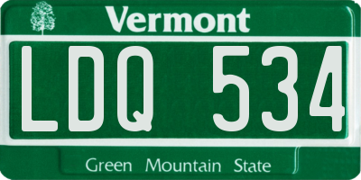 VT license plate LDQ534