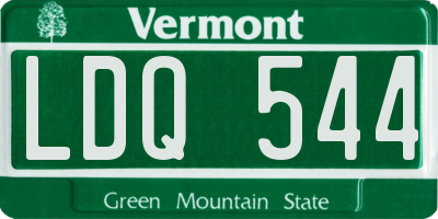 VT license plate LDQ544