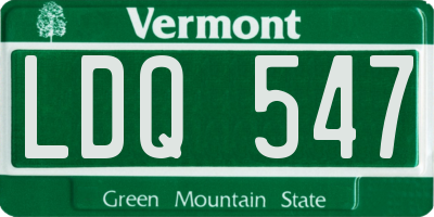 VT license plate LDQ547