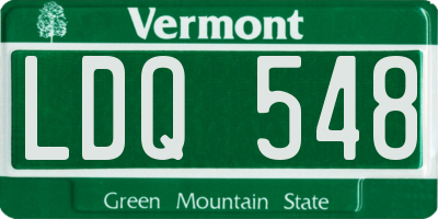 VT license plate LDQ548