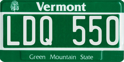 VT license plate LDQ550