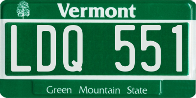 VT license plate LDQ551