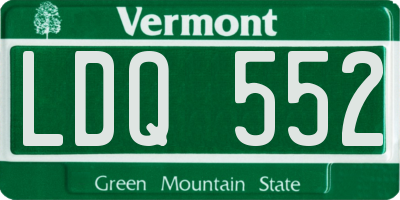 VT license plate LDQ552