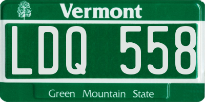 VT license plate LDQ558
