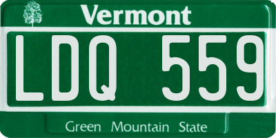 VT license plate LDQ559