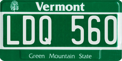 VT license plate LDQ560