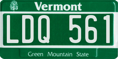 VT license plate LDQ561