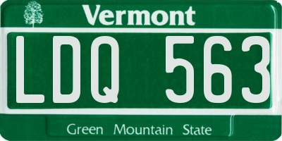 VT license plate LDQ563