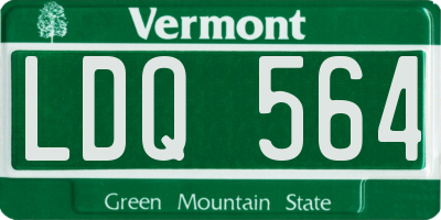VT license plate LDQ564