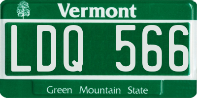 VT license plate LDQ566