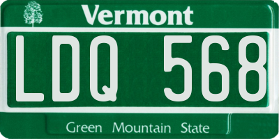 VT license plate LDQ568