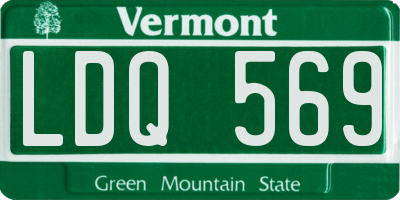 VT license plate LDQ569