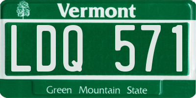 VT license plate LDQ571