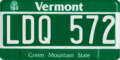 VT license plate LDQ572