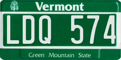 VT license plate LDQ574