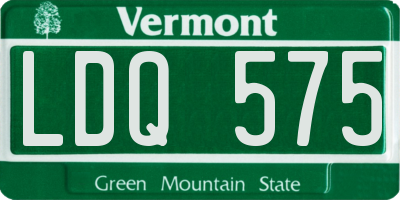 VT license plate LDQ575