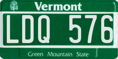 VT license plate LDQ576