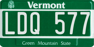 VT license plate LDQ577