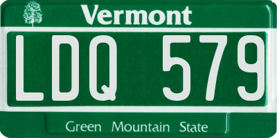 VT license plate LDQ579
