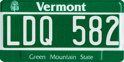 VT license plate LDQ582