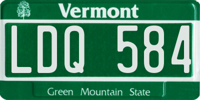 VT license plate LDQ584