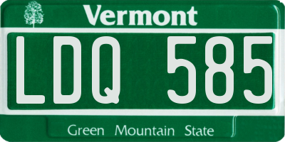 VT license plate LDQ585