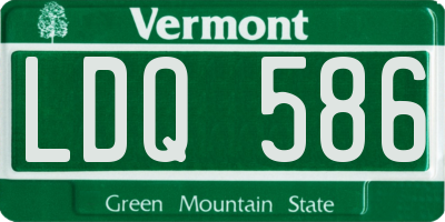 VT license plate LDQ586