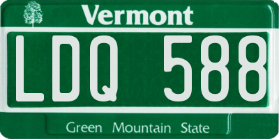 VT license plate LDQ588