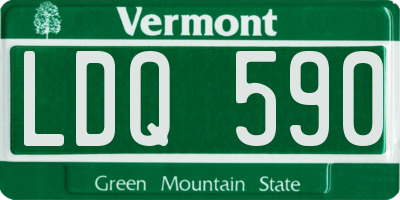 VT license plate LDQ590
