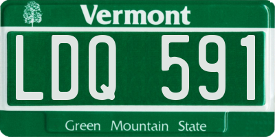 VT license plate LDQ591