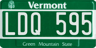 VT license plate LDQ595