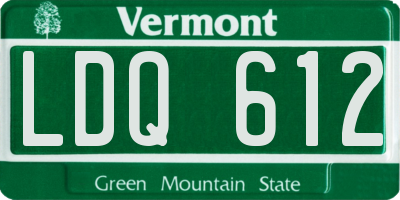 VT license plate LDQ612