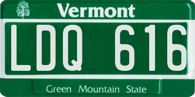 VT license plate LDQ616