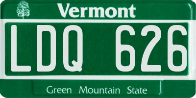 VT license plate LDQ626