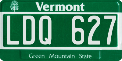 VT license plate LDQ627