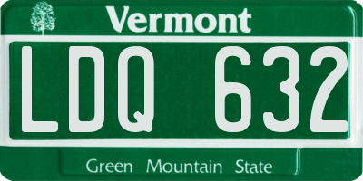 VT license plate LDQ632