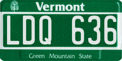 VT license plate LDQ636